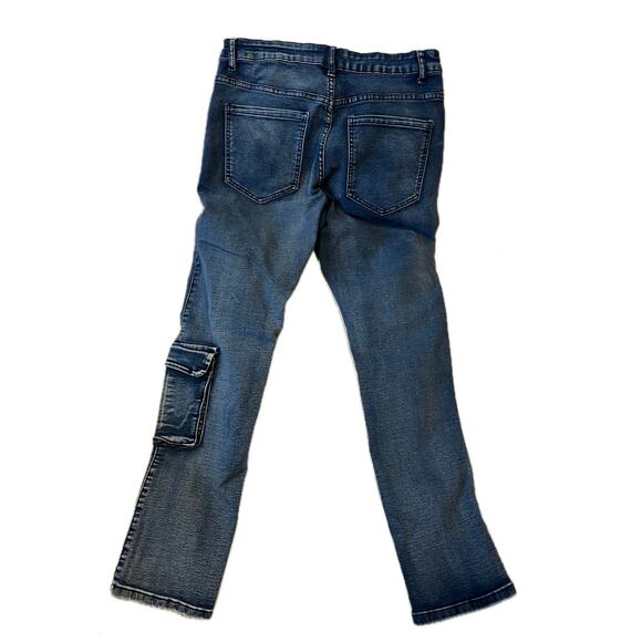 Cargo Pocket Blue Jeans Mens 30x27 - Picture 2 of 4